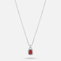 Solitaire Necklace - Silver Ruby