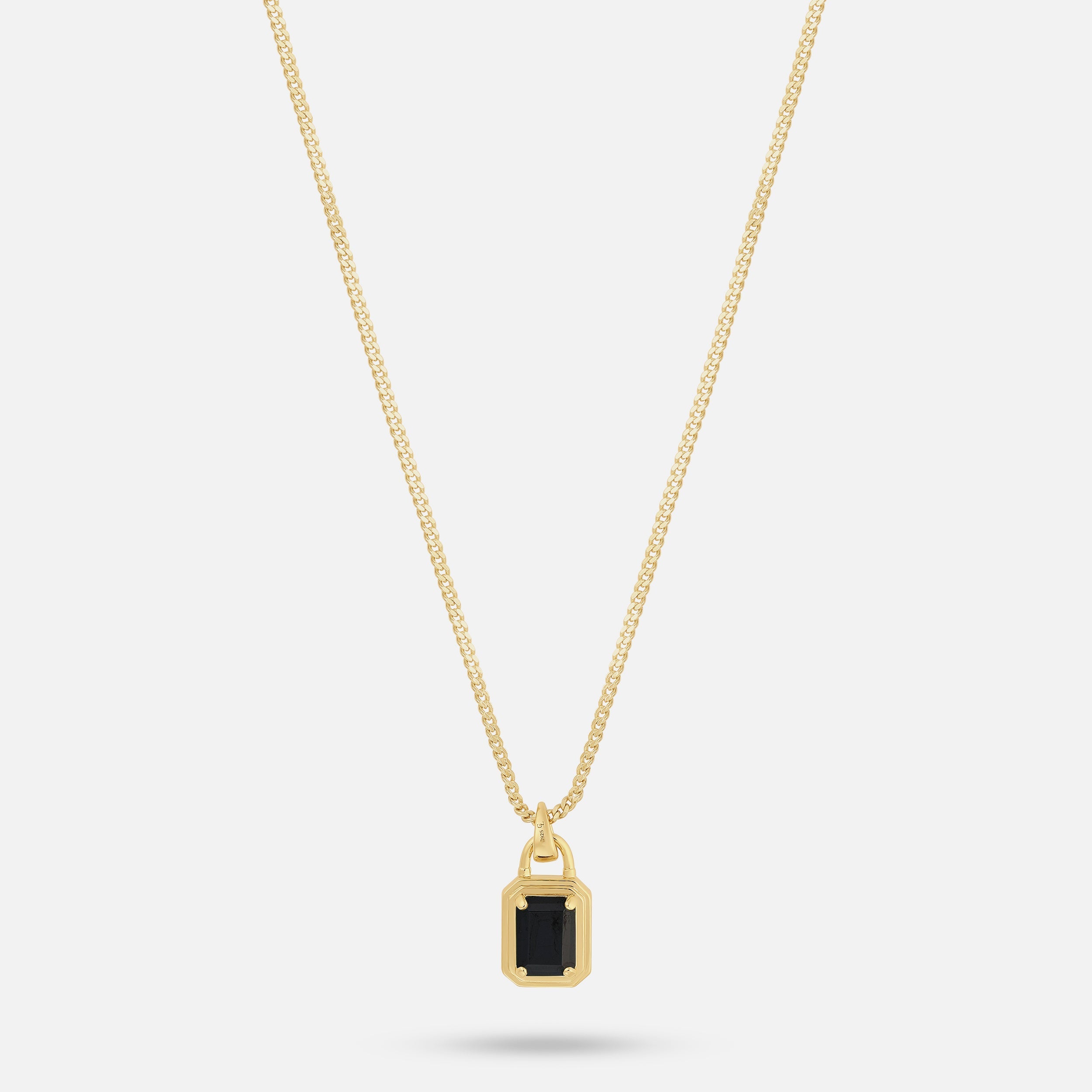 Solitaire Necklace - Gold Onyx