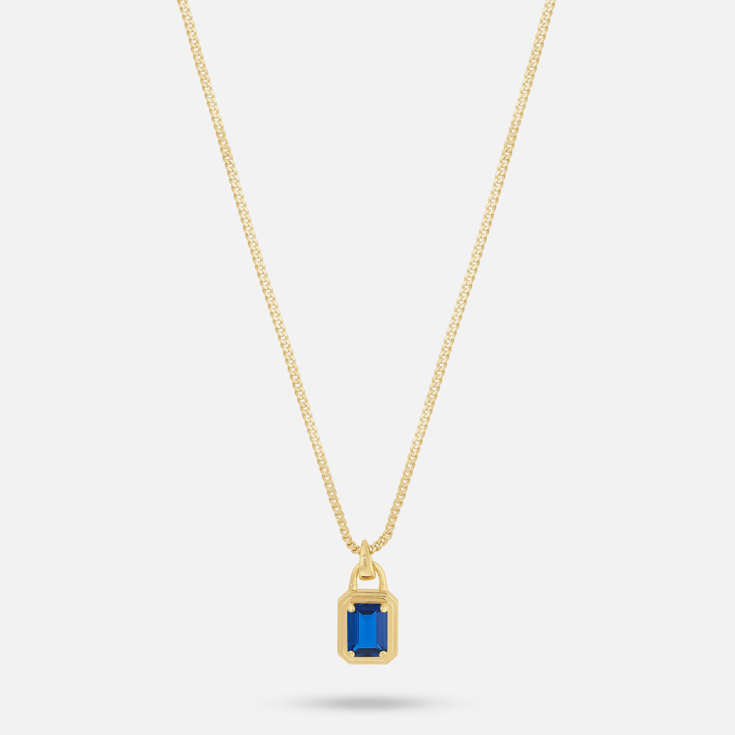 Solitaire Necklace - Gold Sapphire