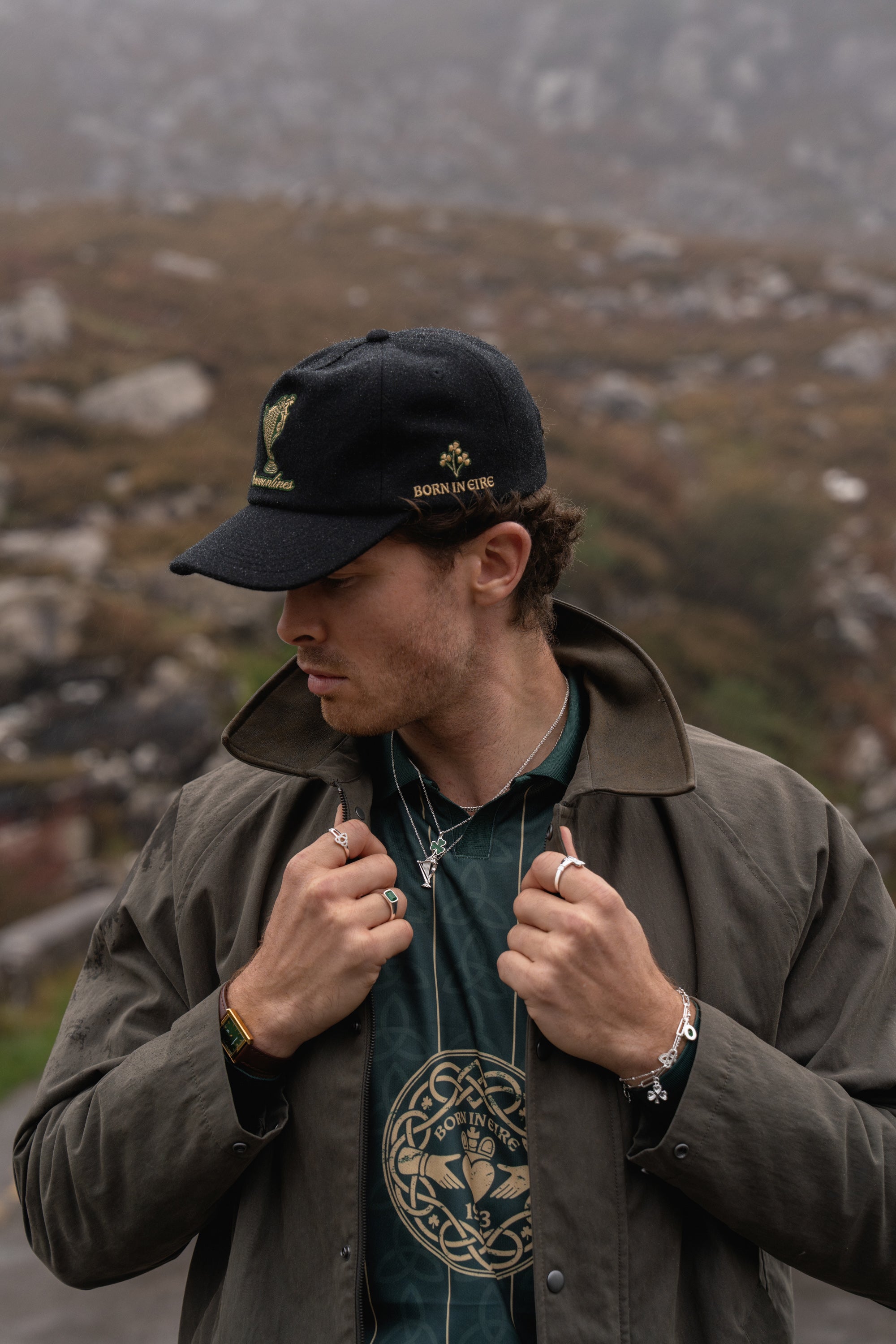 Éire Malachite Shamrock - Silver