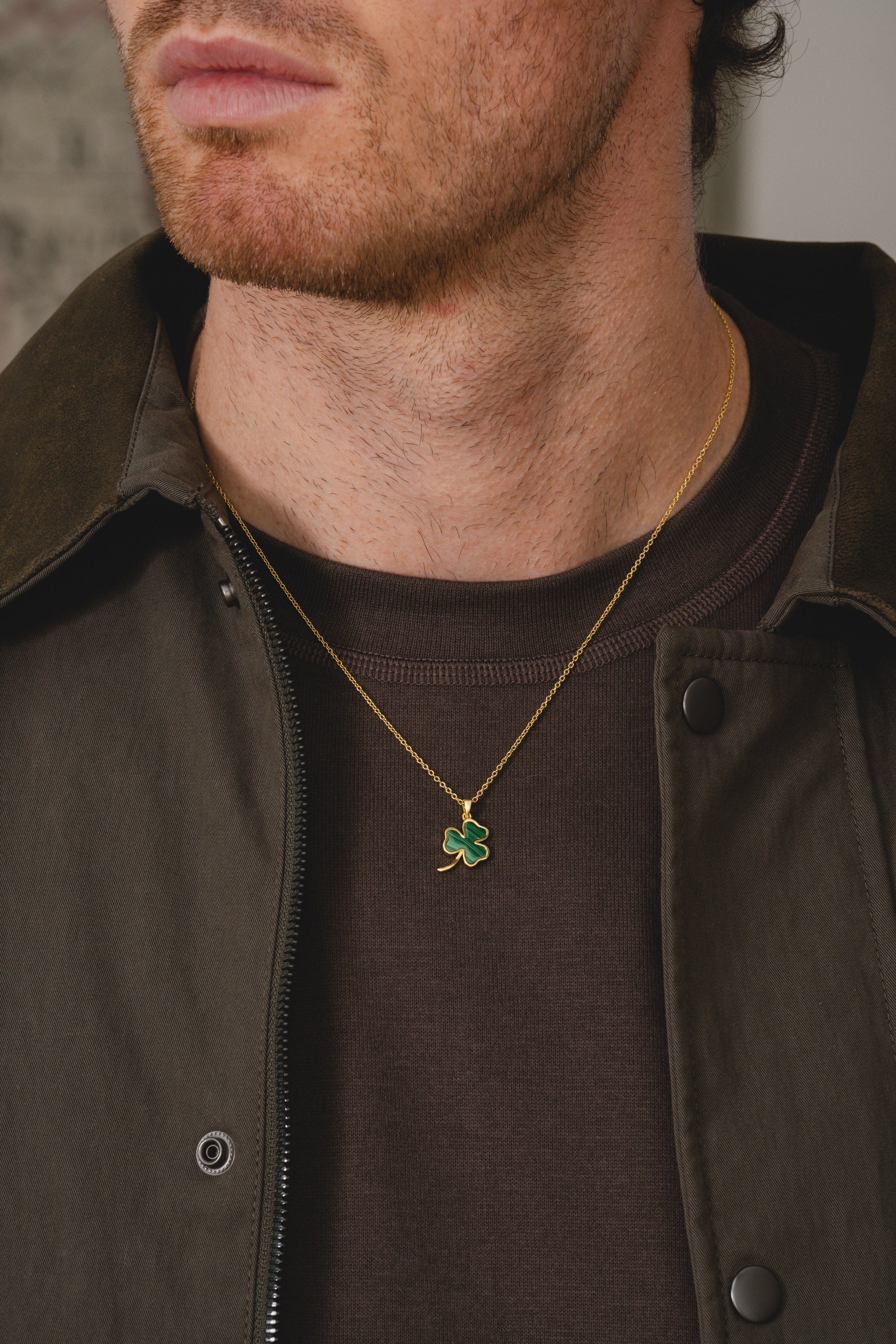 Éire Malachite Shamrock - Gold