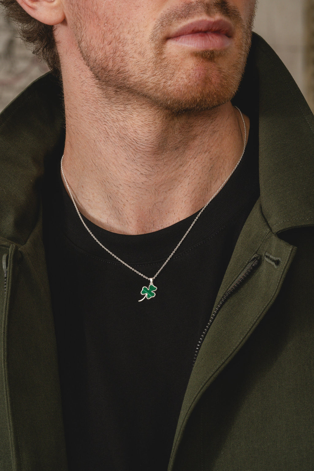 Éire Malachite Shamrock - Silver