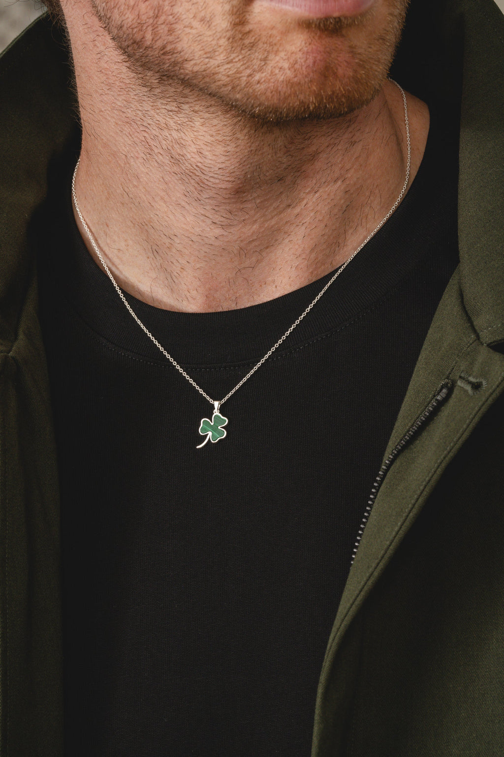 Éire Malachite Shamrock - Silver