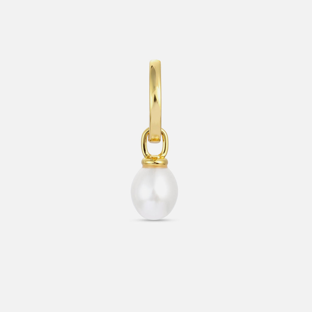 Pearl Drop Hoop - Gold