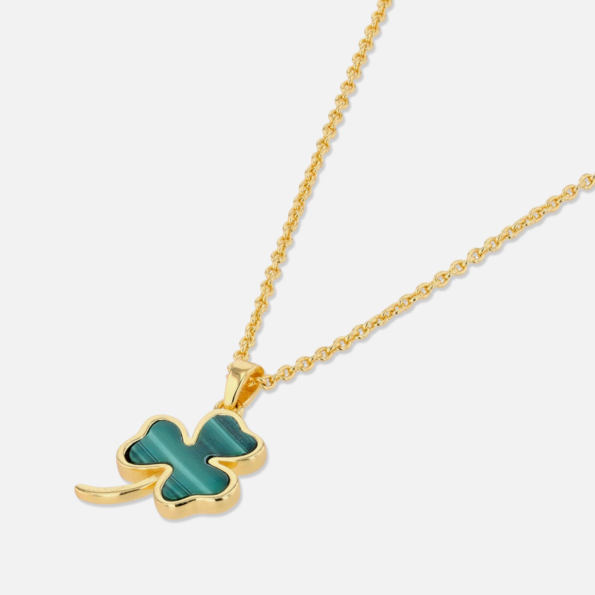 Éire Malachite Shamrock - Gold