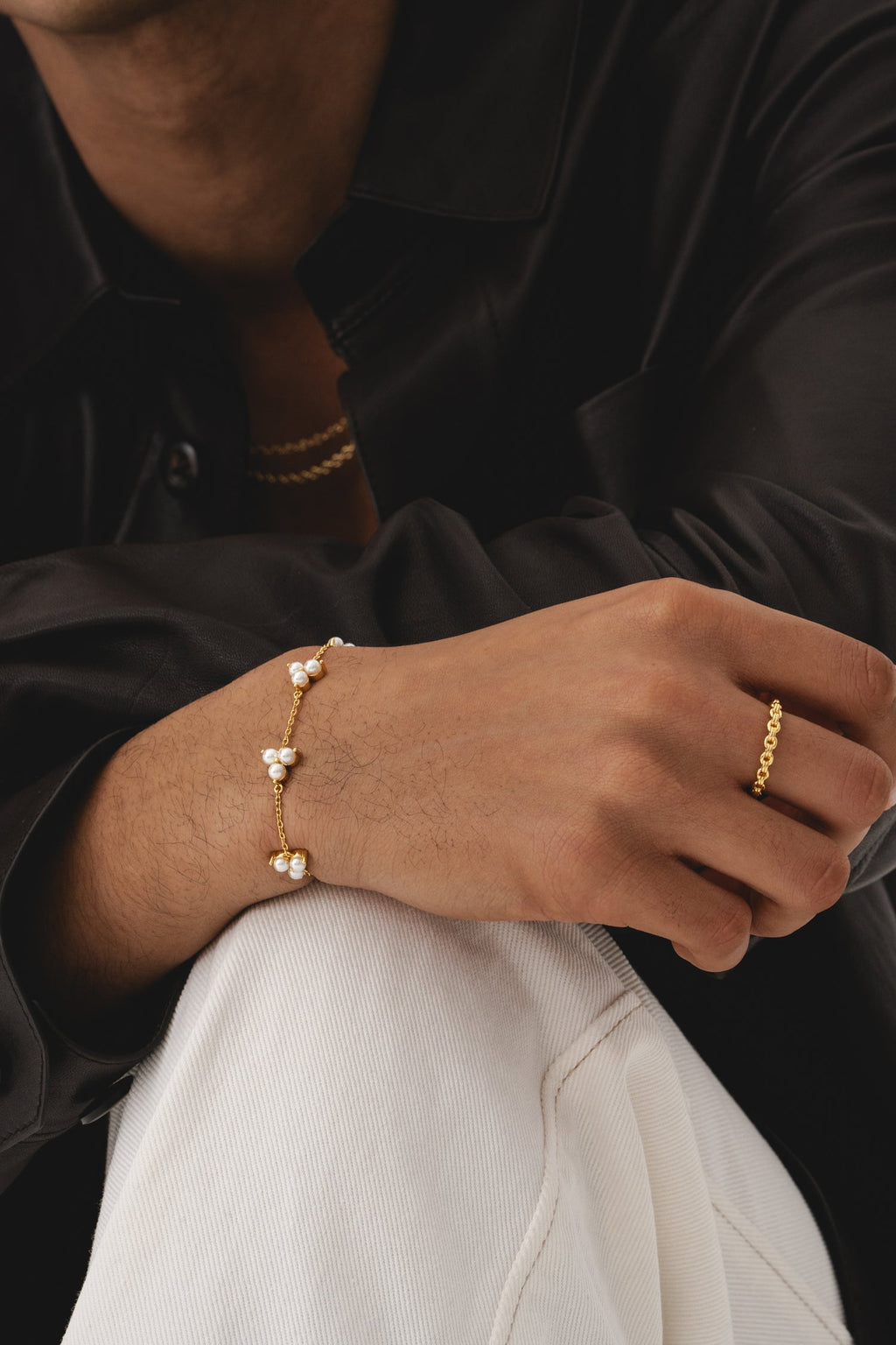 Como Link Bracelet - Gold Pearl