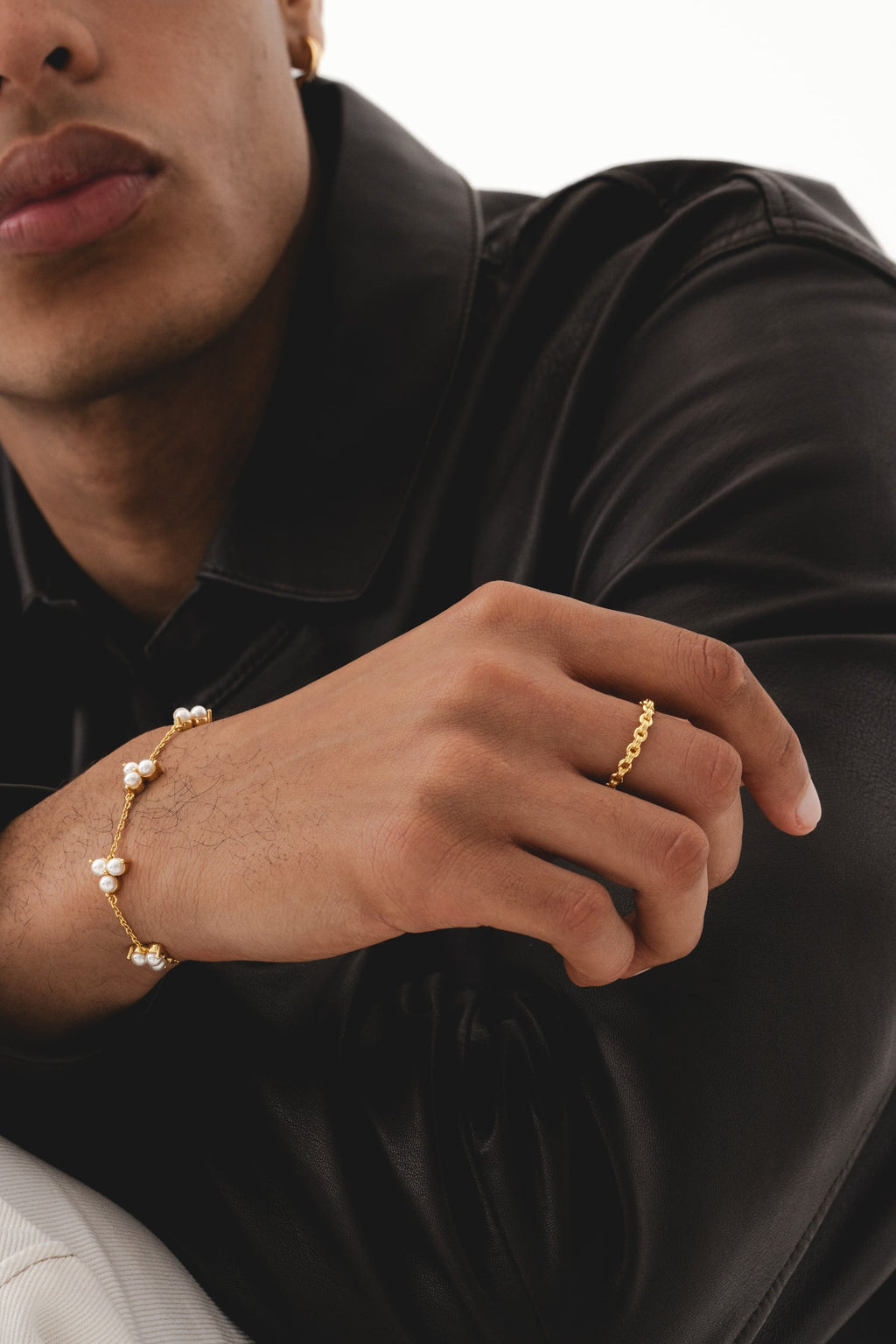 Como Link Bracelet - Gold Pearl