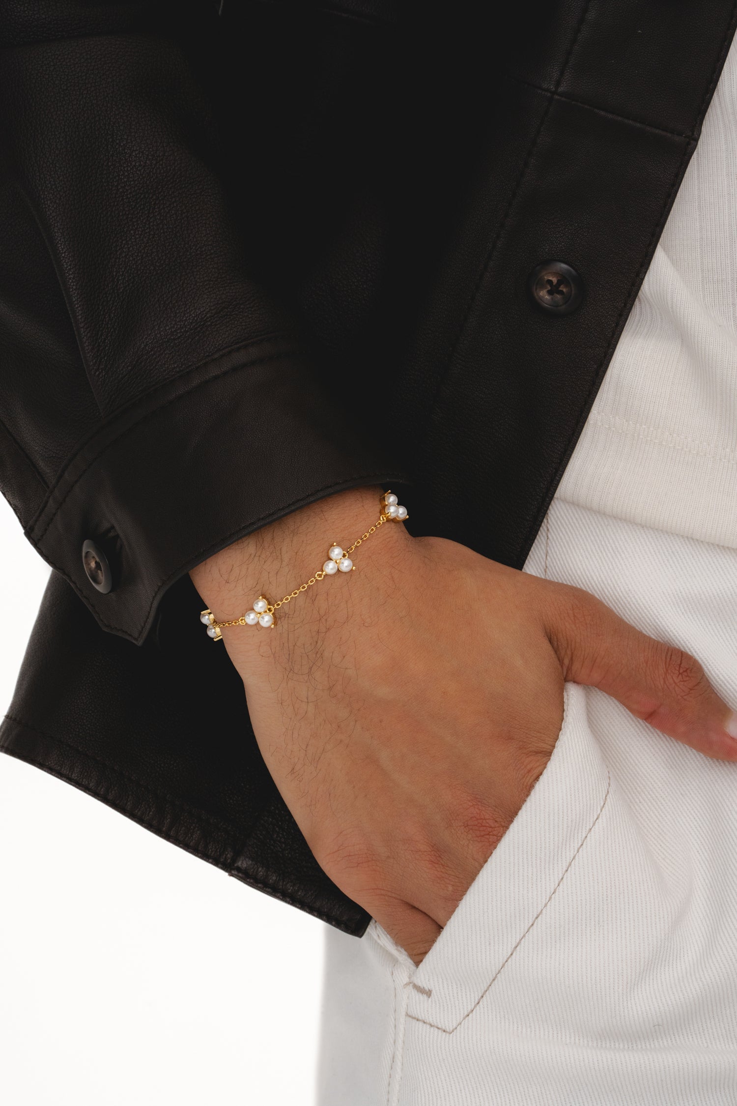 Como Link Bracelet - Gold Pearl