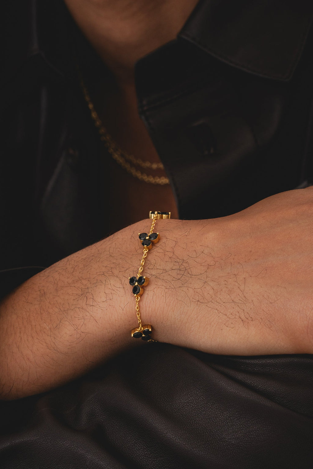 Como Link Bracelet  - Gold Onyx