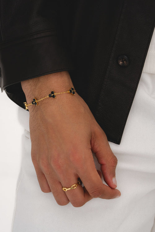 Como Link Bracelet  - Gold Onyx