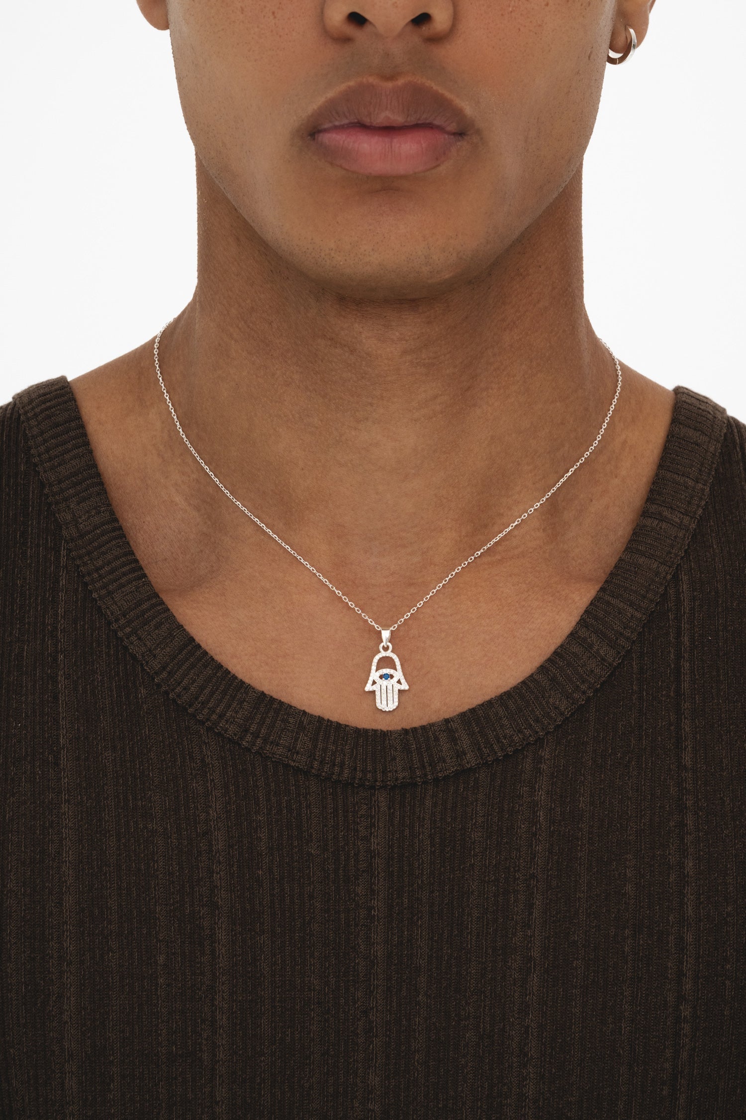 Studded Hamsa - Silver
