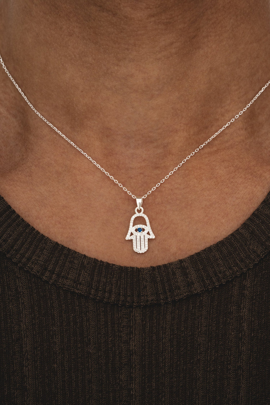 Studded Hamsa - Silver