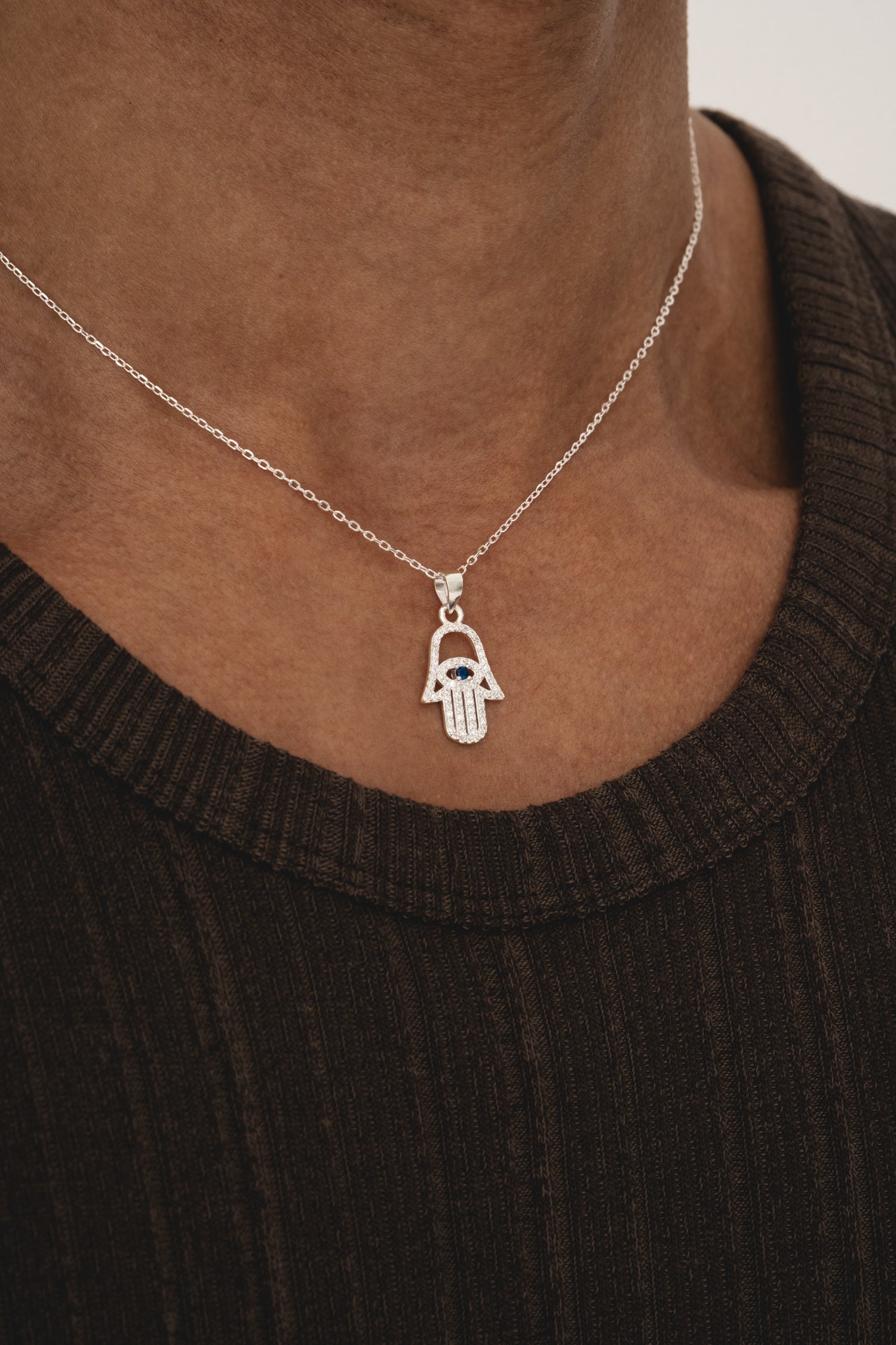 Studded Hamsa - Silver