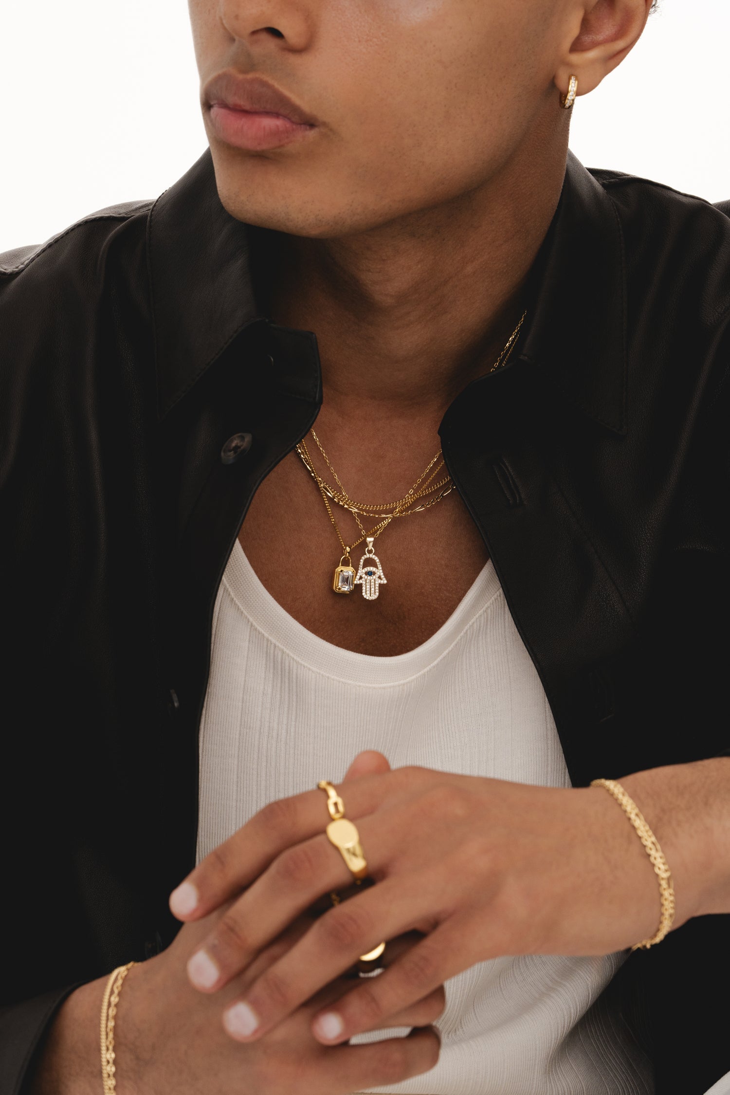 Studded Hamsa - Gold