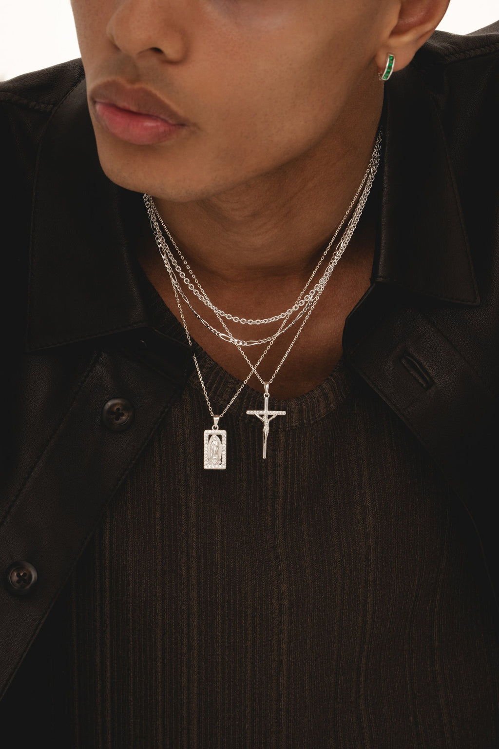 Studded Cross - Silver