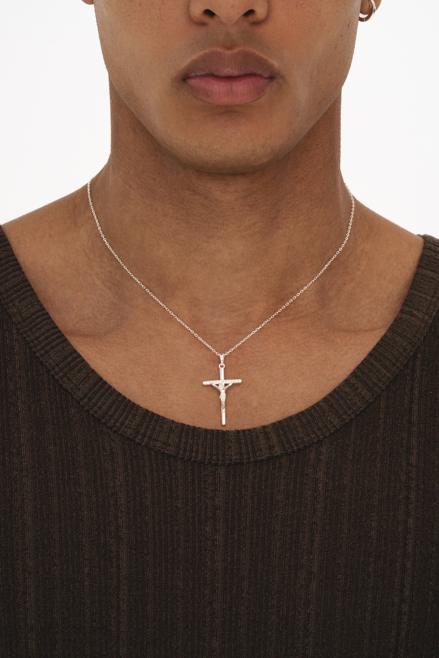 Studded Cross - Silver