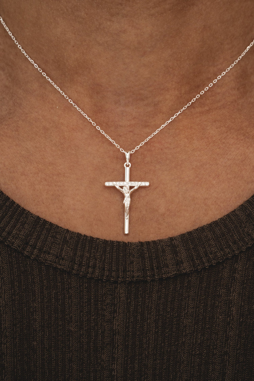 Studded Cross - Silver