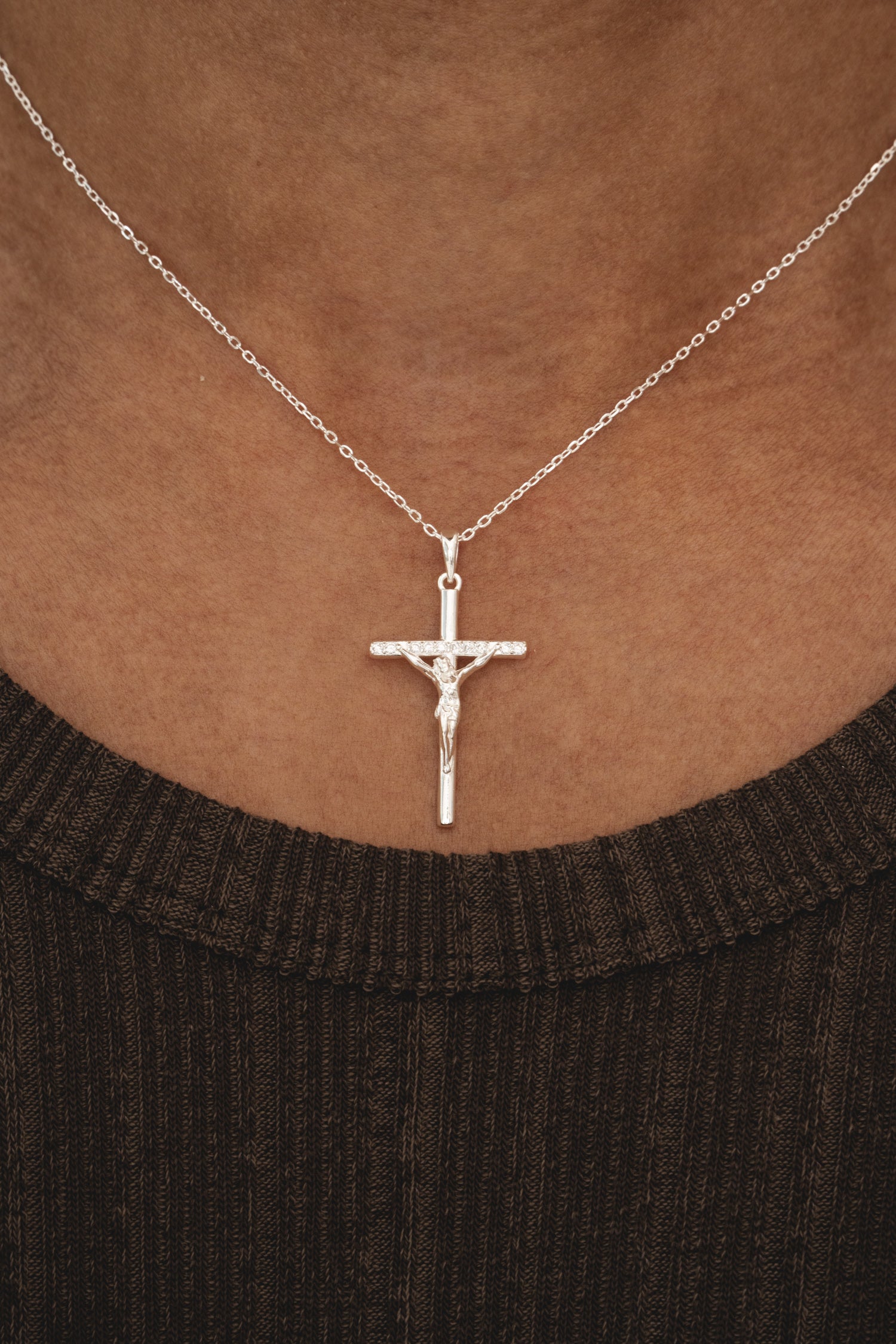 Studded Cross - Silver