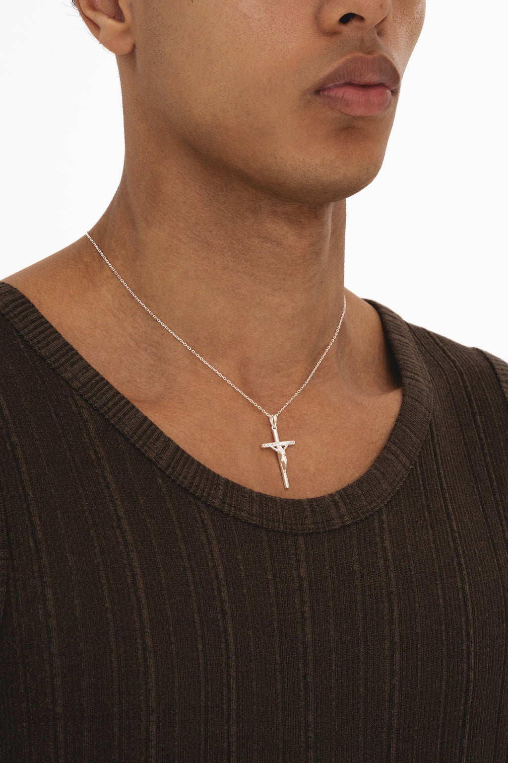 Studded Cross - Silver