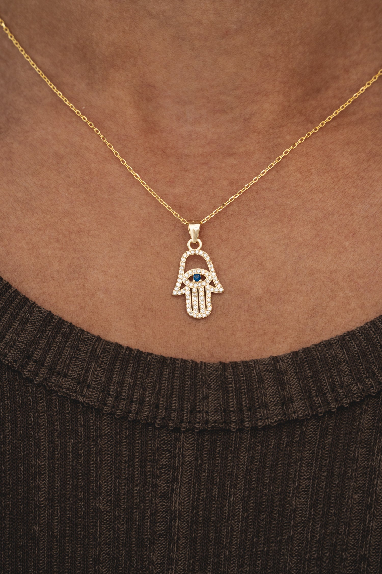 Studded Hamsa - Gold