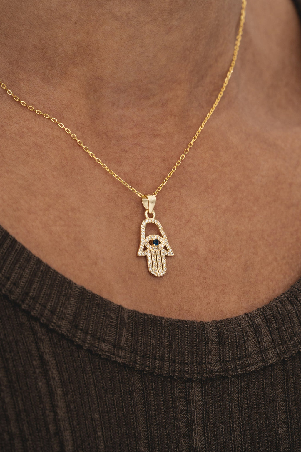 Studded Hamsa - Gold