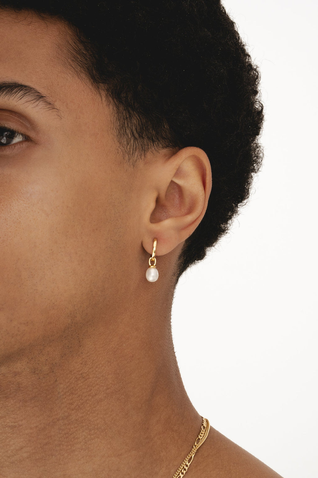 Pearl Drop Hoop - Gold