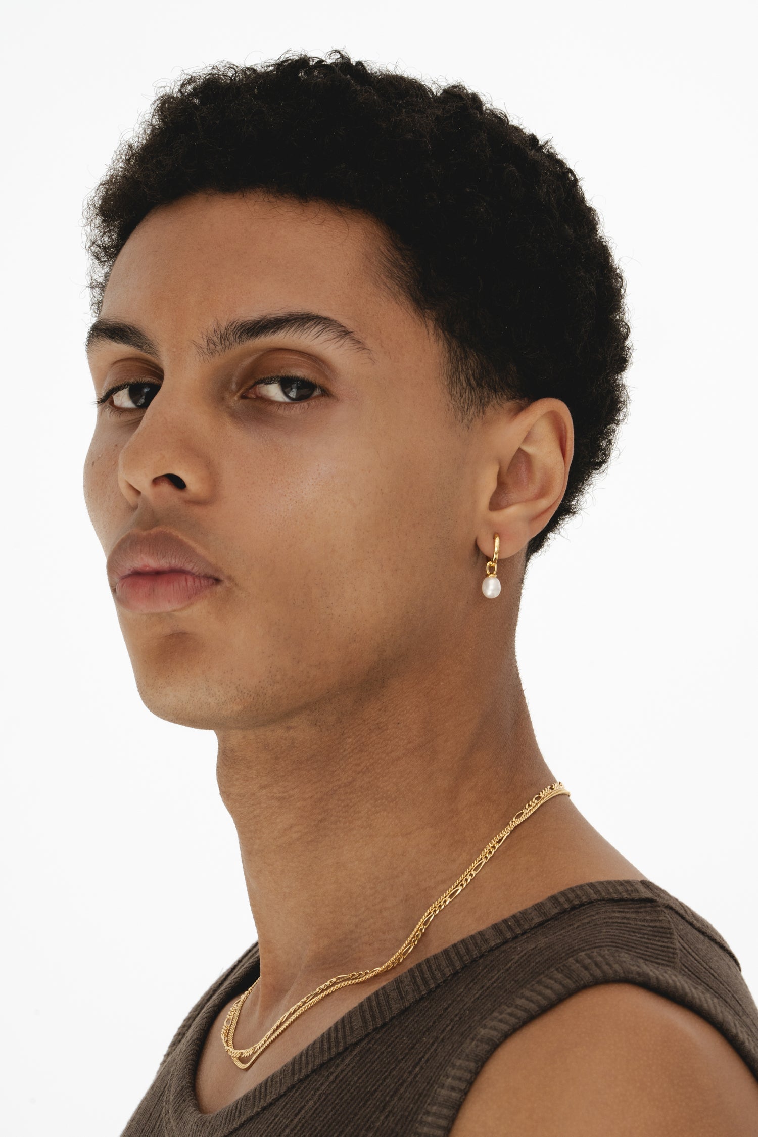 Pearl Drop Hoop - Gold