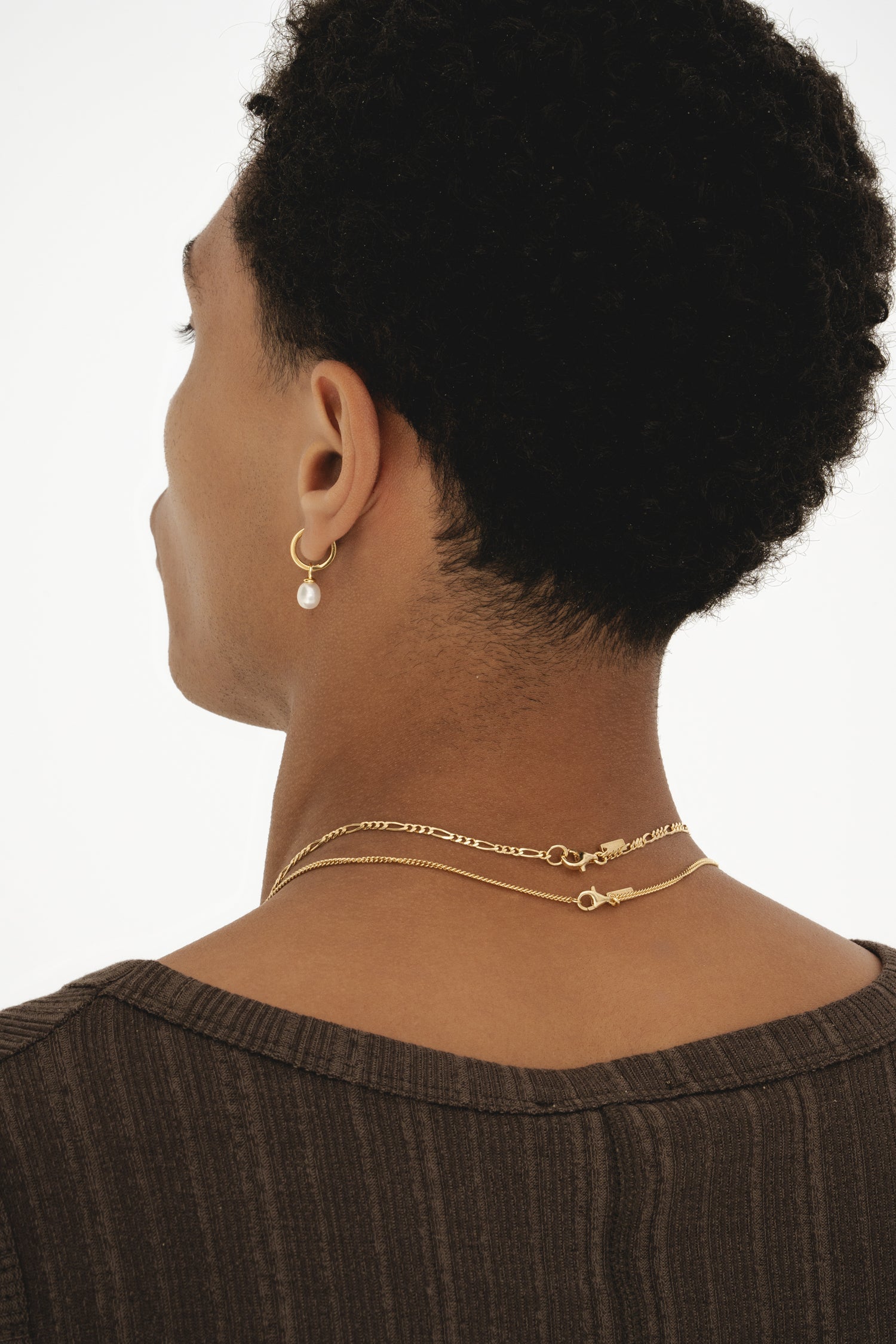 Pearl Drop Hoop - Gold