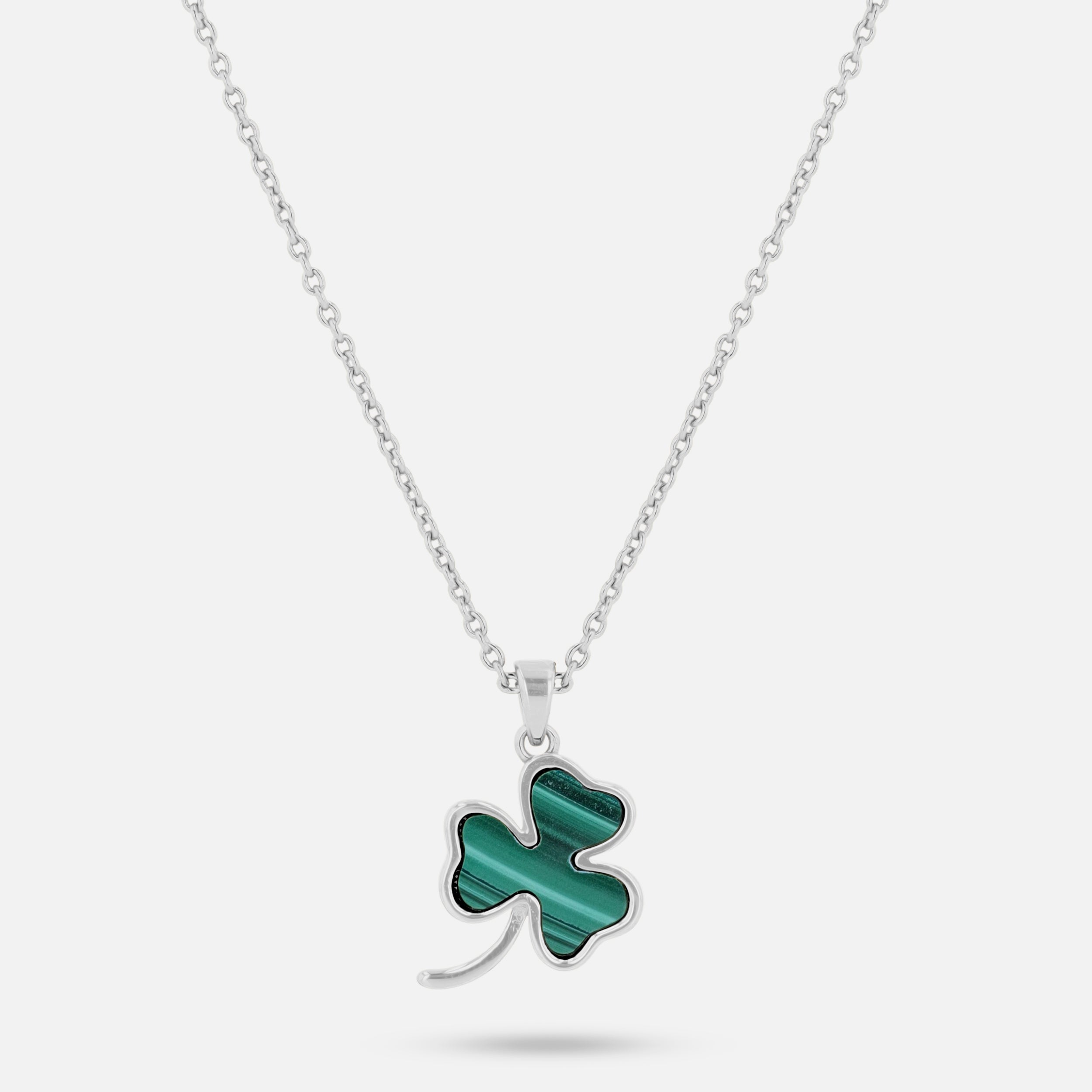 Éire Malachite Shamrock - Silver