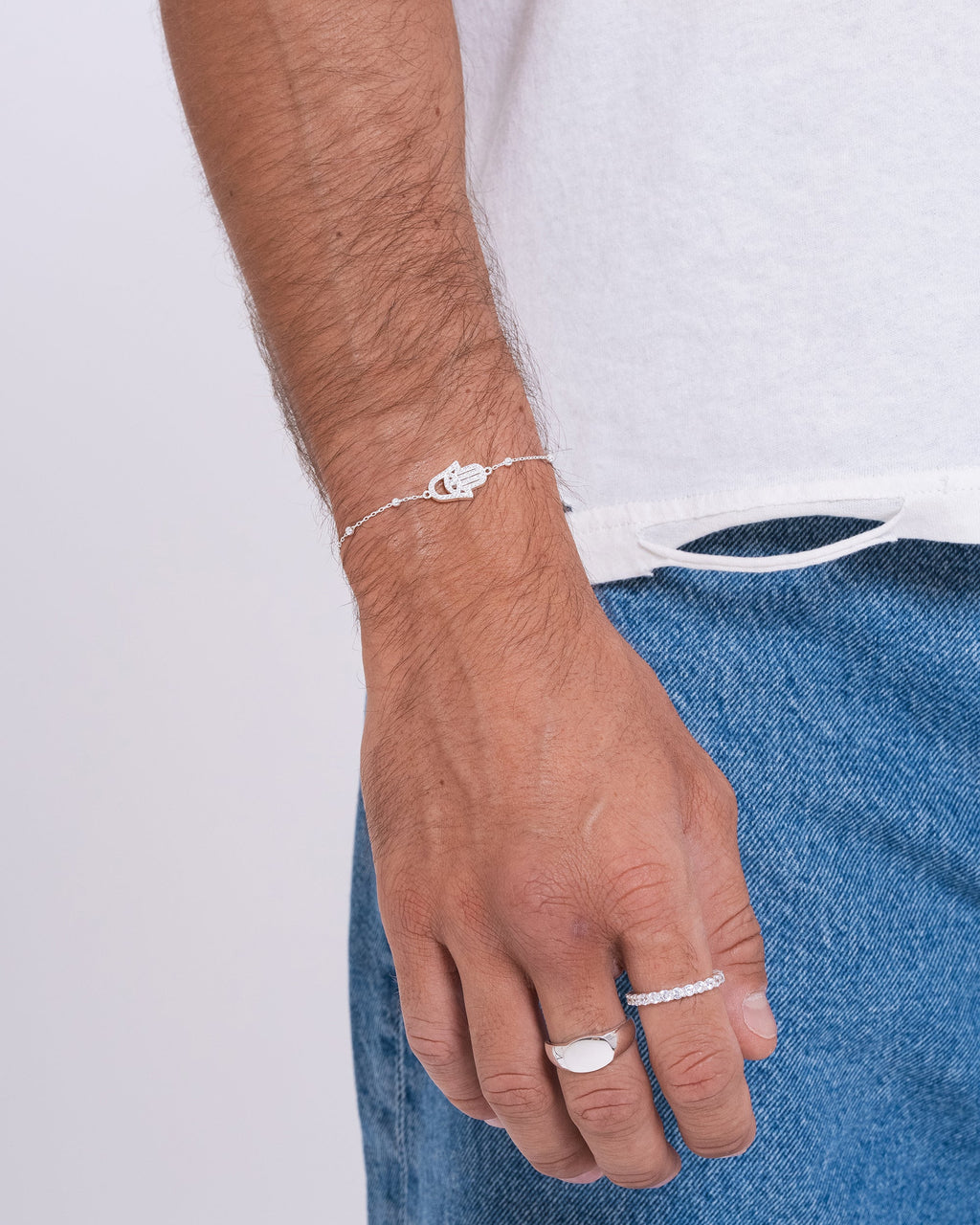 Hamsa Ball Bracelet - Silver