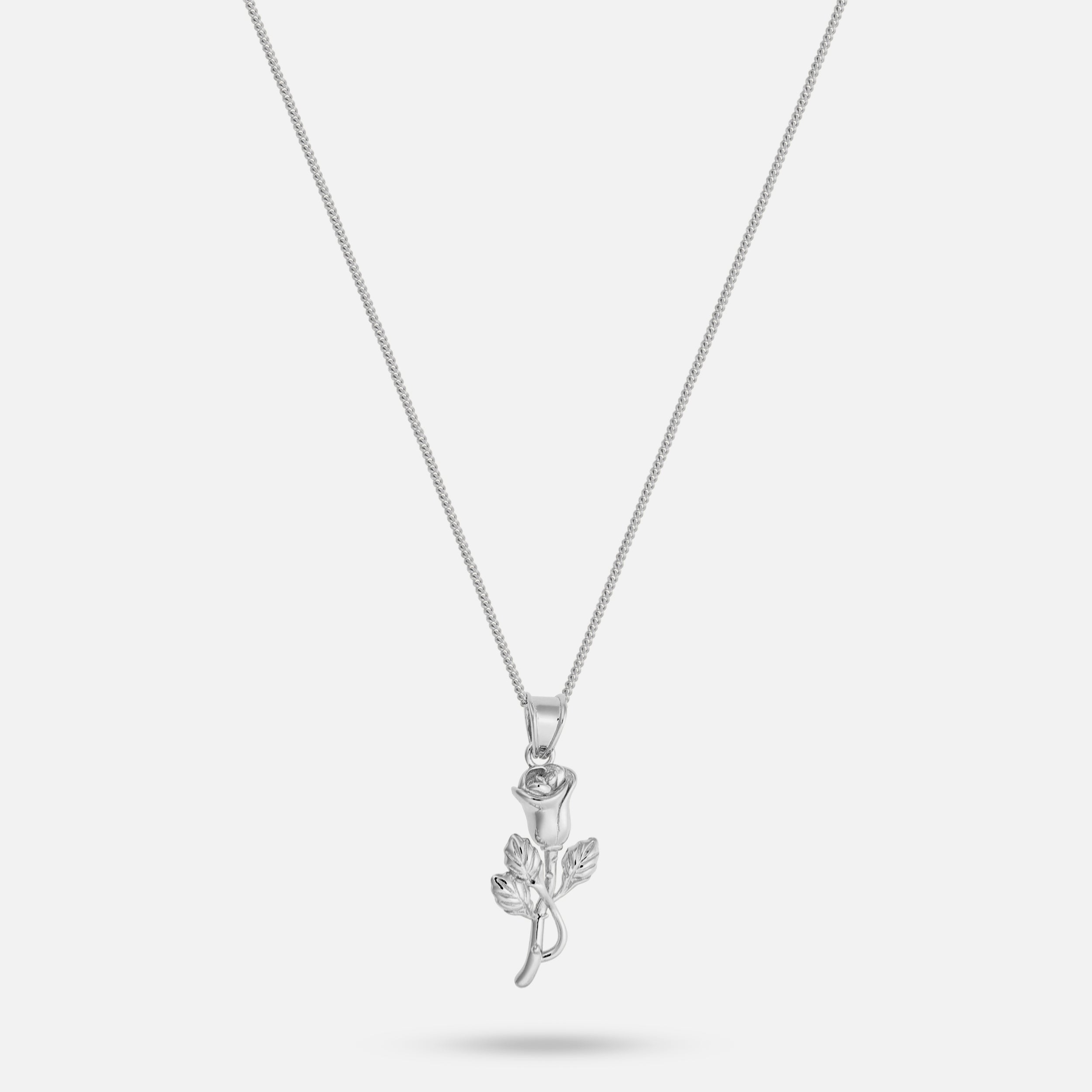 Rose Necklace - Silver