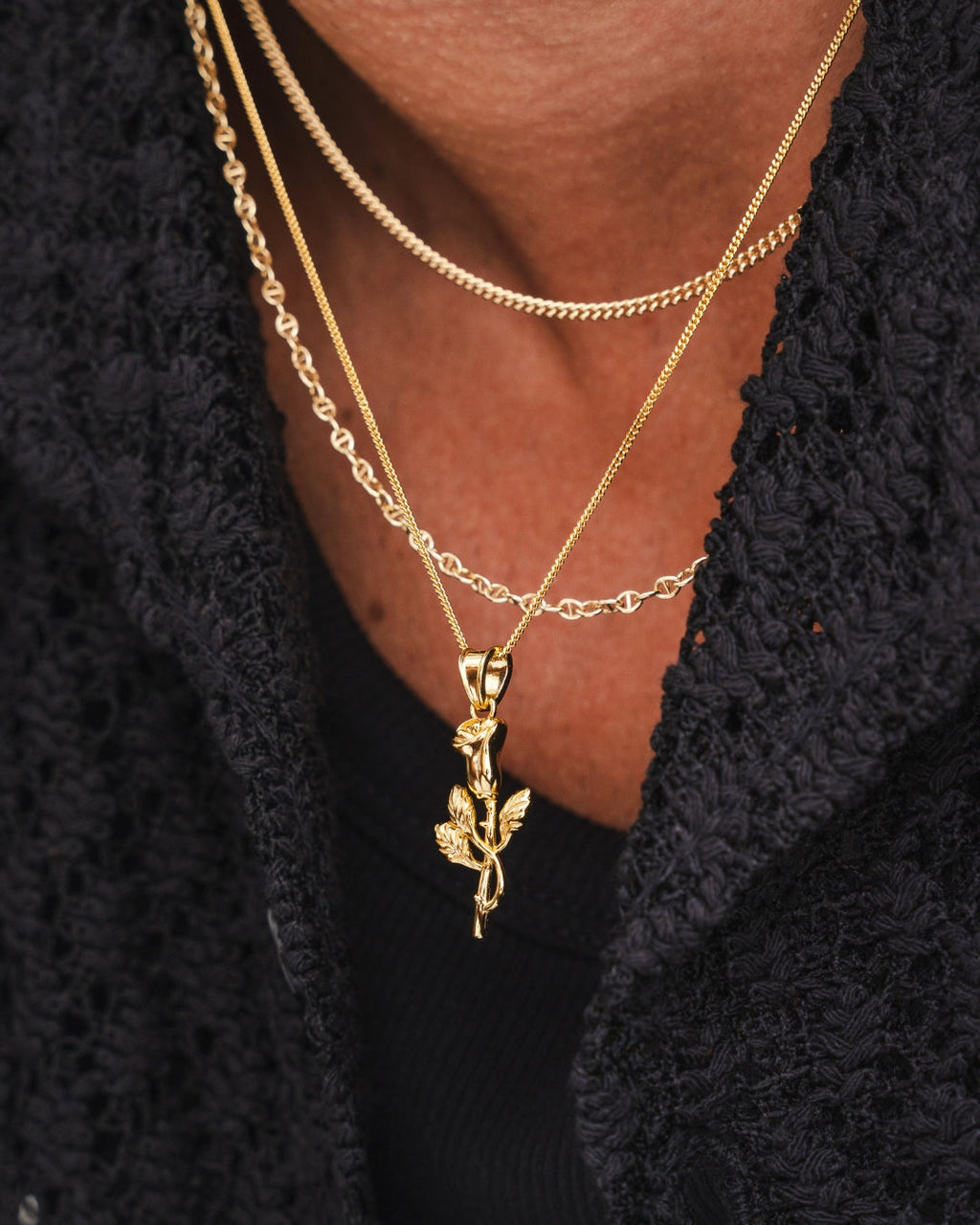 Rose Necklace - Gold