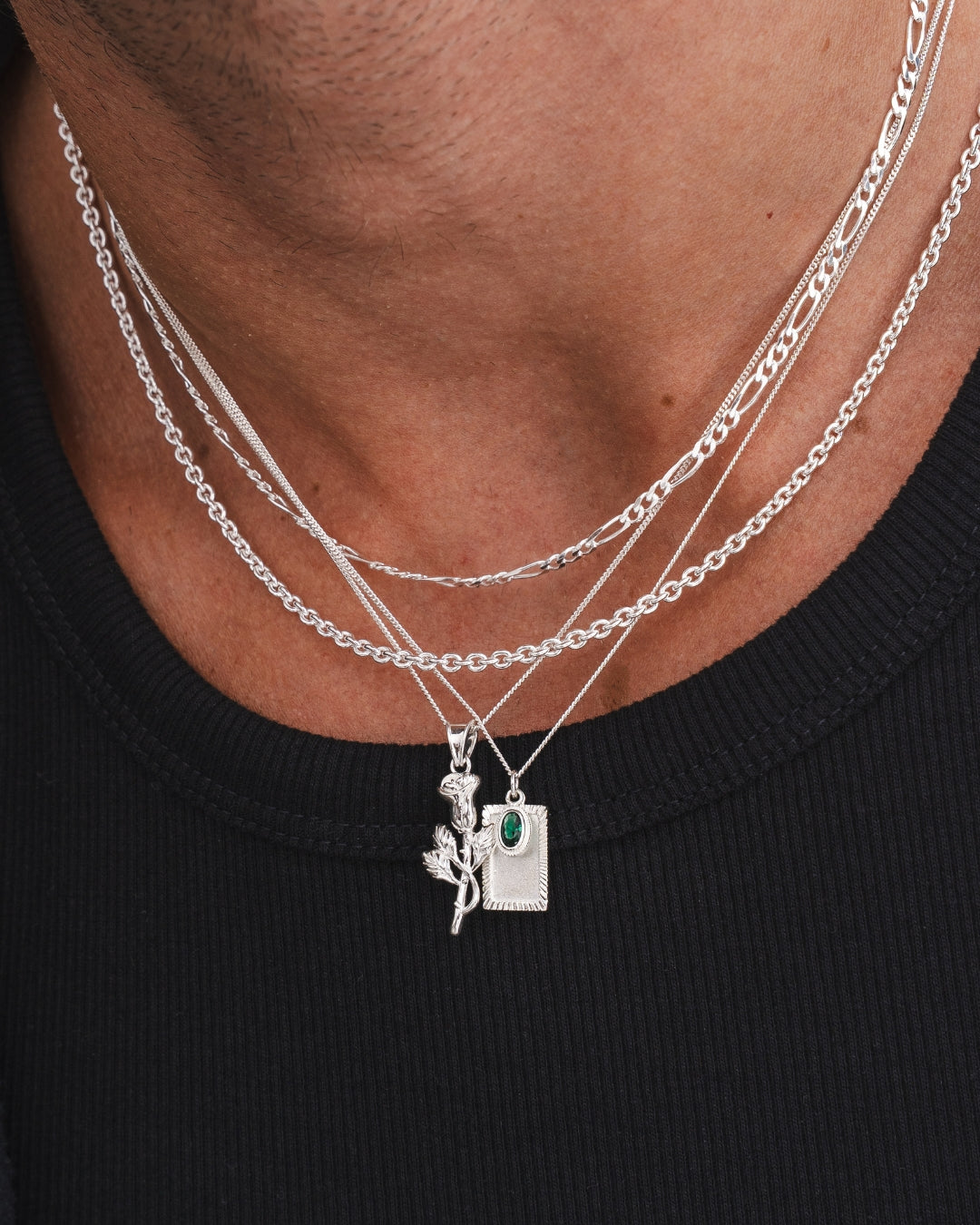 Rose Necklace - Silver