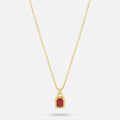 Solitaire Necklace - Gold Ruby