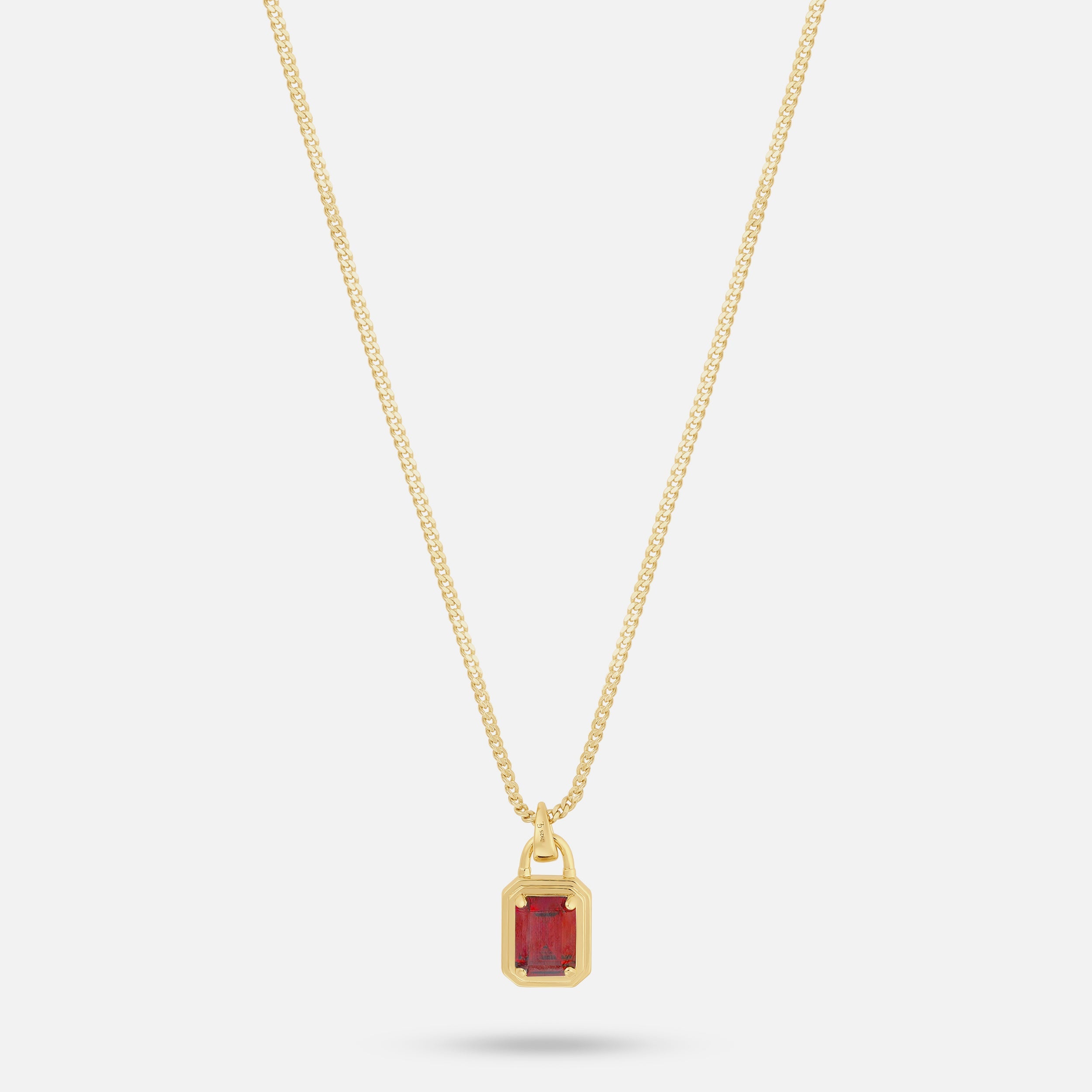 Solitaire Necklace - Gold Ruby