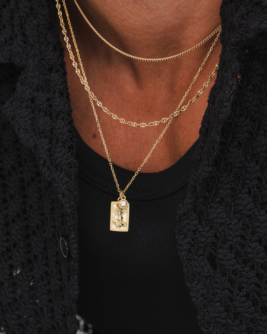 St. Michael Pendant - Gold