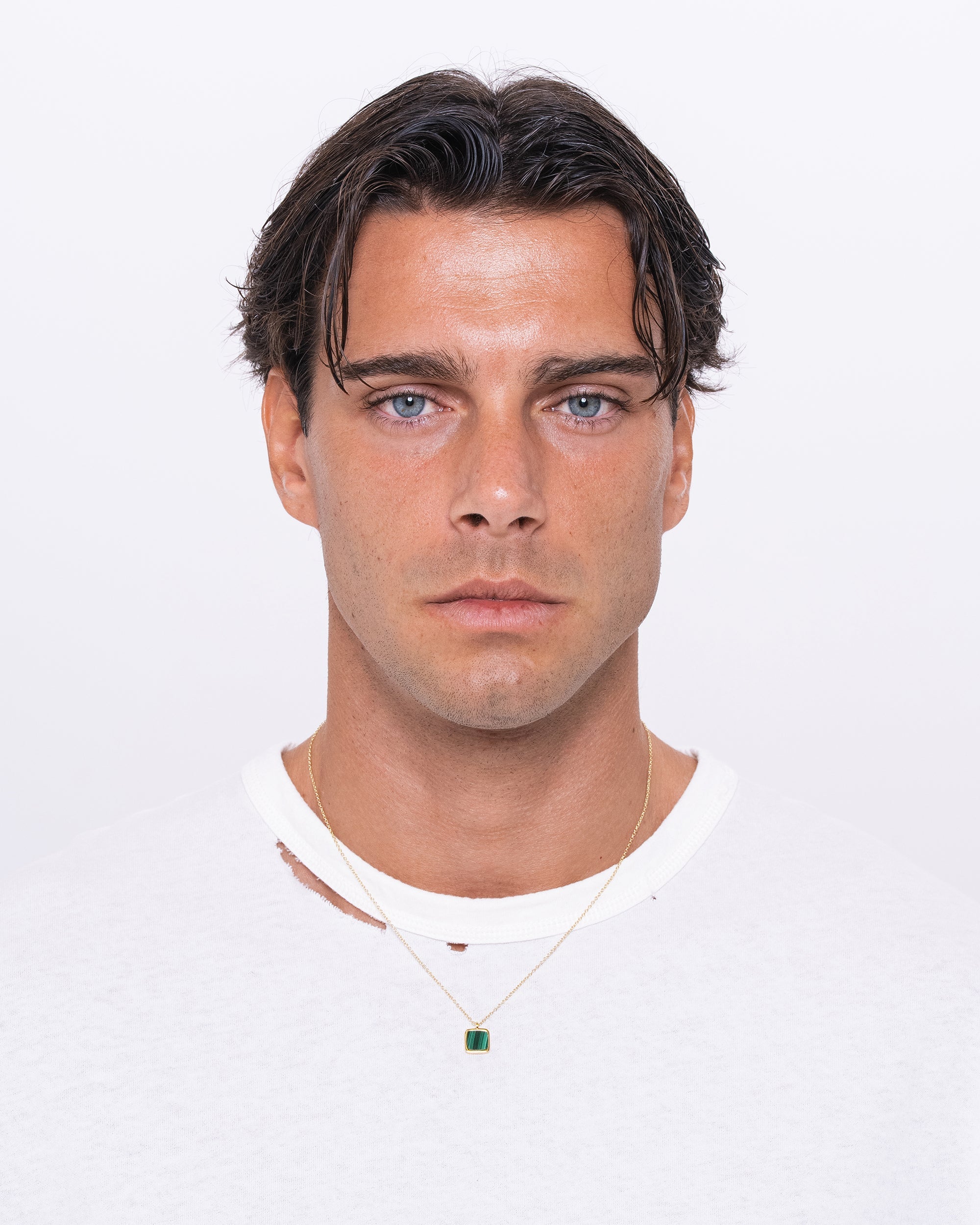 Malachite Pendant - Gold