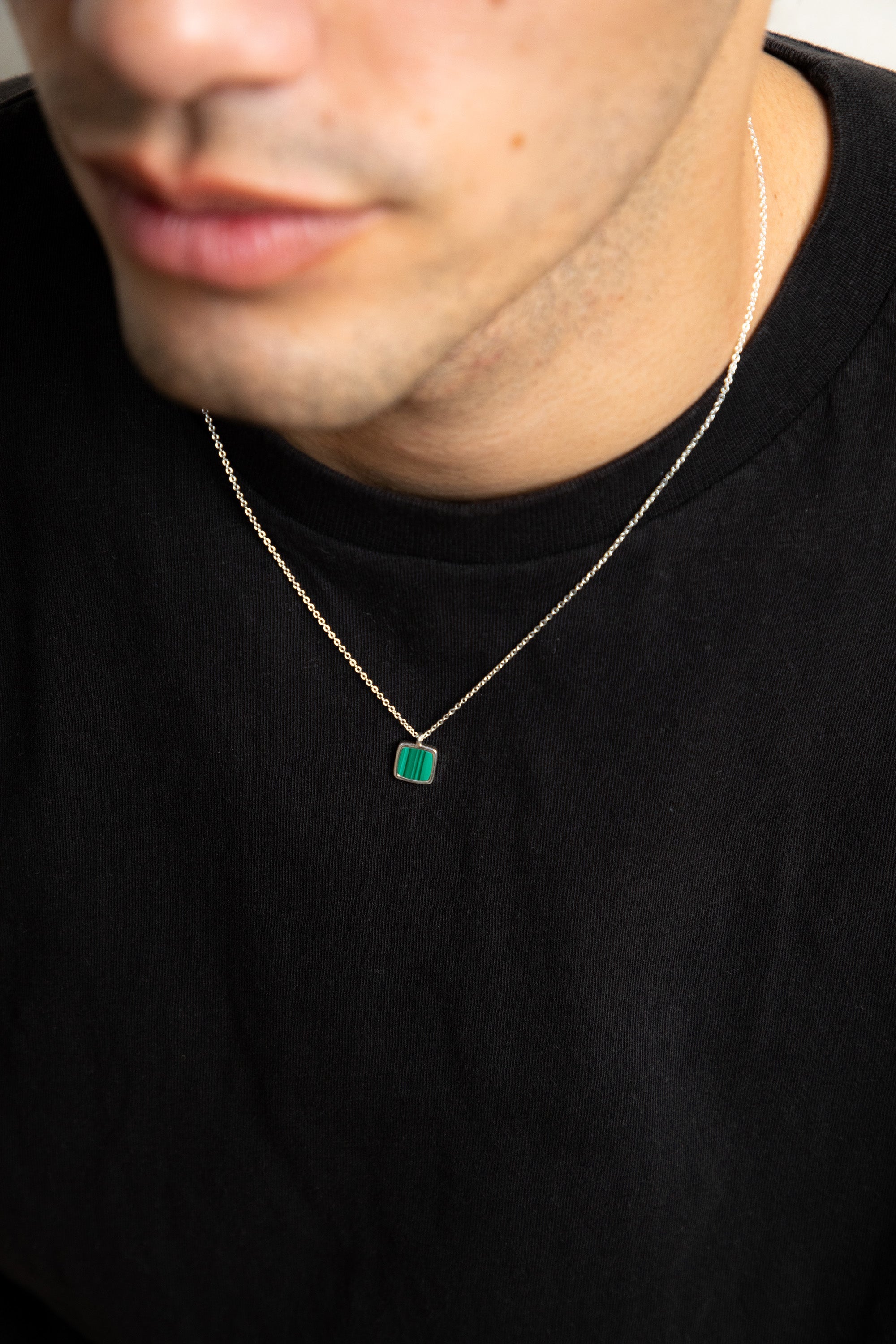 Malachite Pendant - Gold