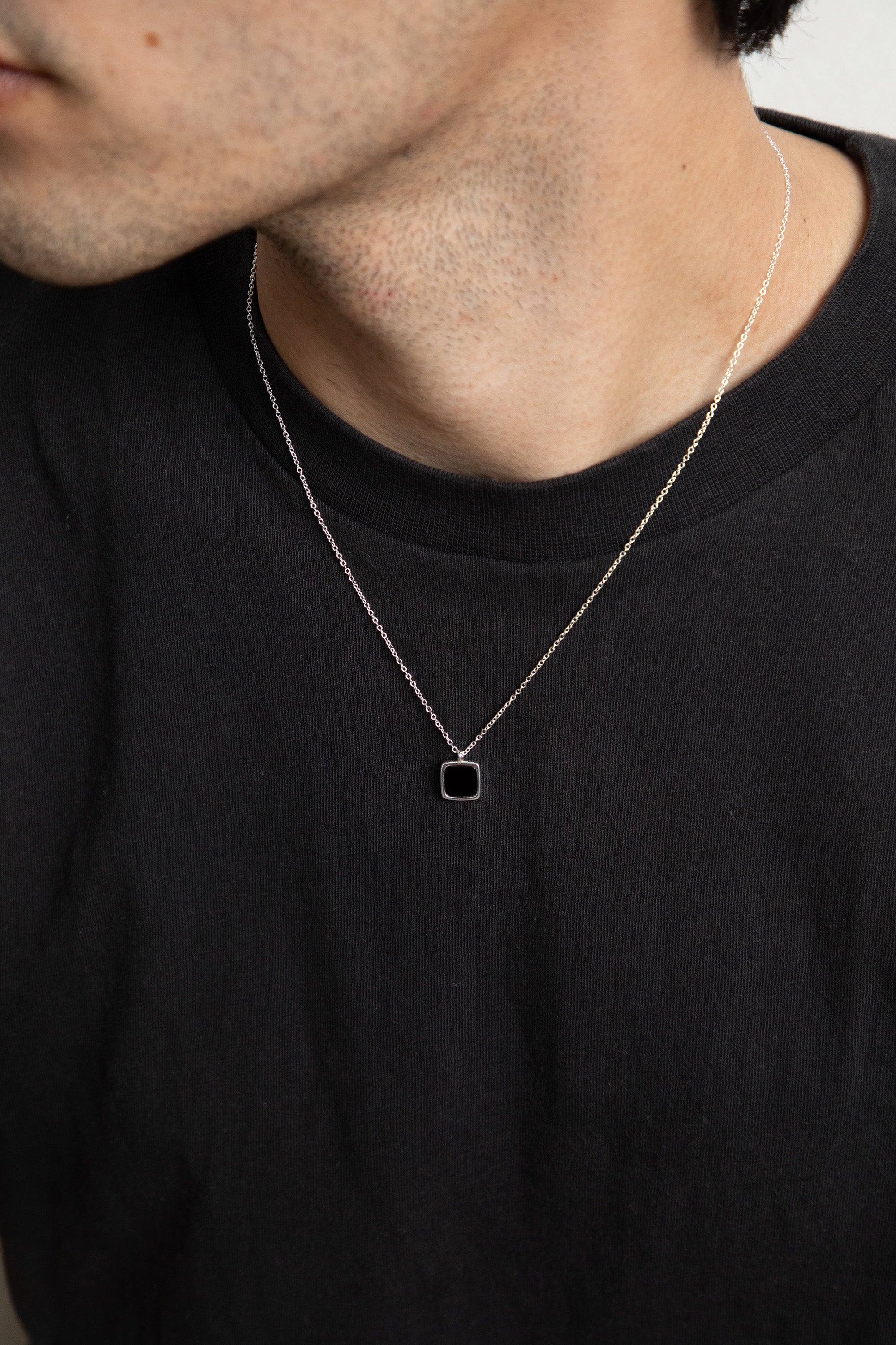 Onyx Pendant - Silver