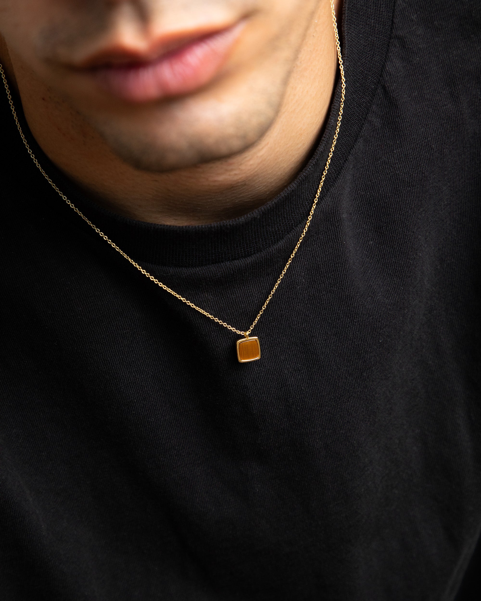 Tiger Eye Pendant - Gold
