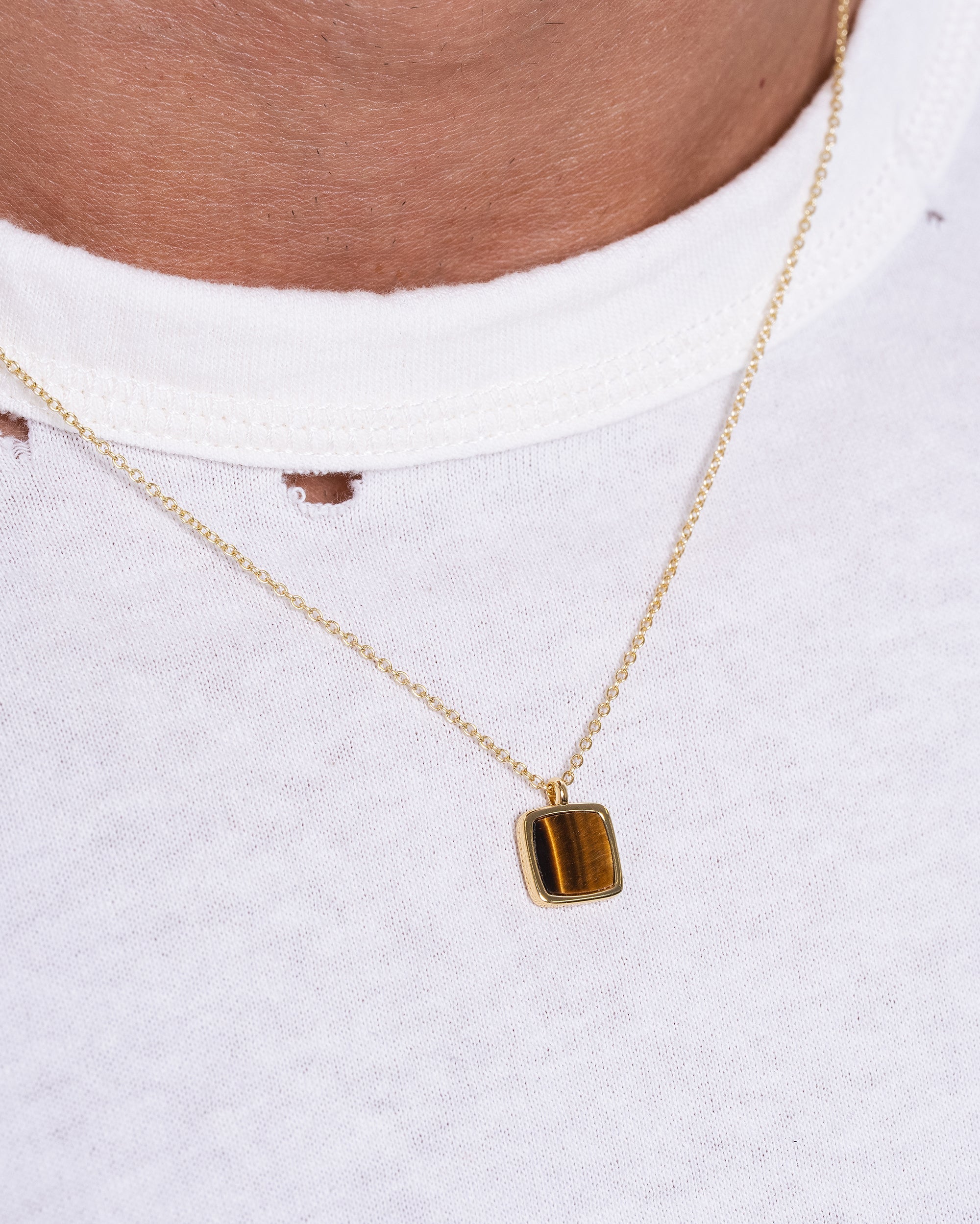 Tiger Eye Pendant - Gold