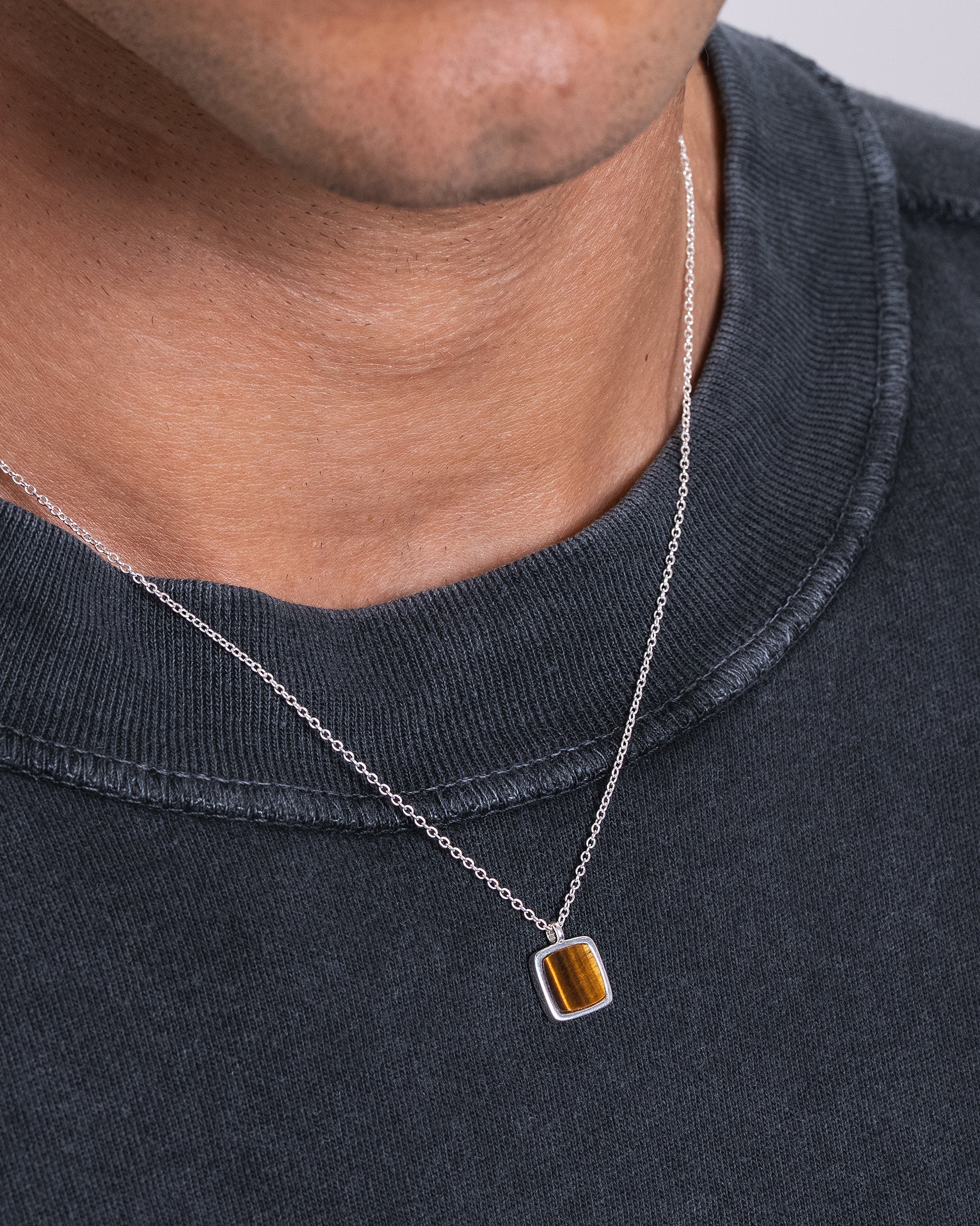 Tiger Eye Pendant - Silver
