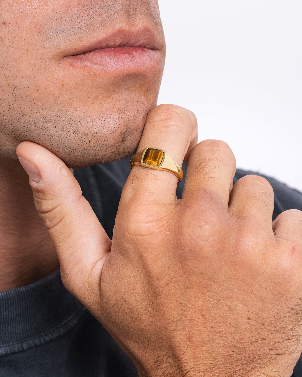 Tiger Eye Ring - Gold